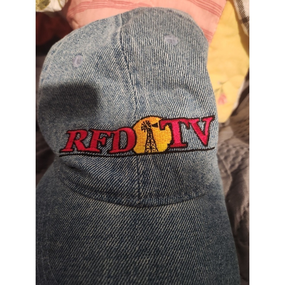 RFD TV Men's Blue Denim Trucker Baseball‎ Cap with Adjustable Strap Back